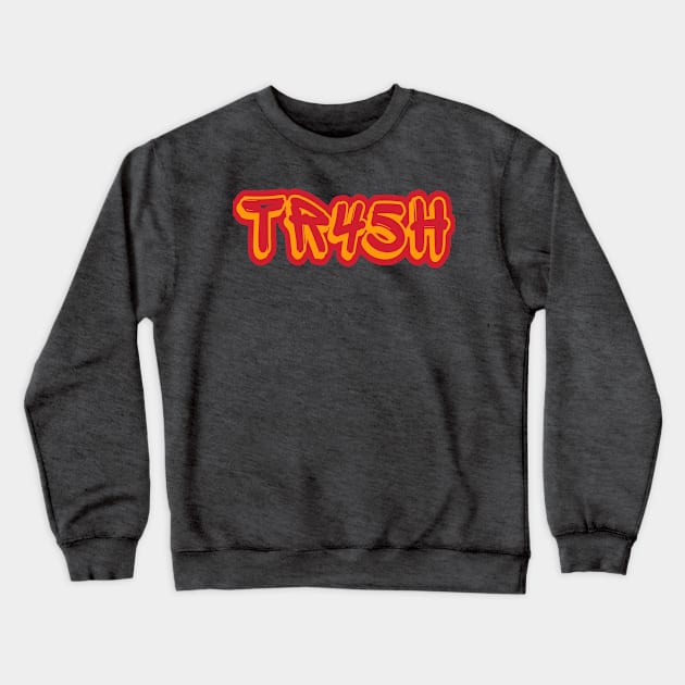 tR45h - Red and Orange - Front Crewneck Sweatshirt by SubversiveWare